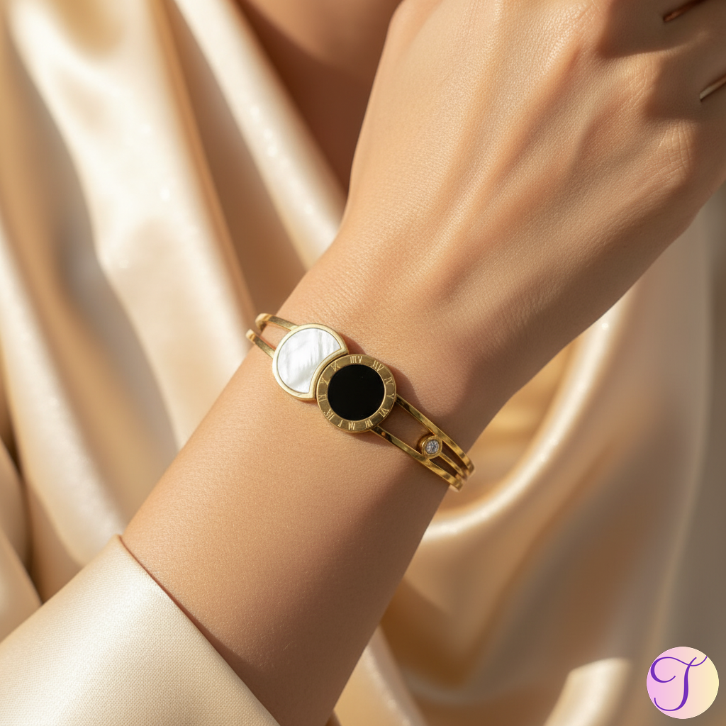 Eclipse Charm Golden Anti-Tarnish Kada Bracelet