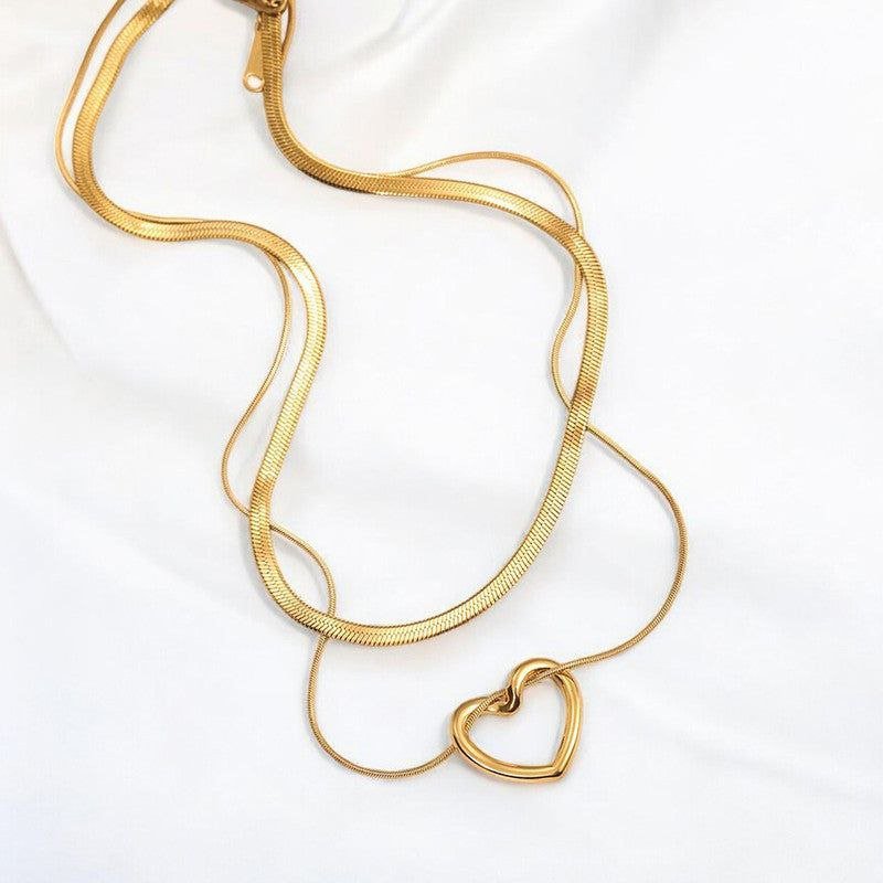 Eternal Heart Dual Chain Necklace 3