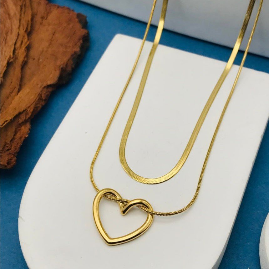 Eternal Heart Dual Chain Necklace