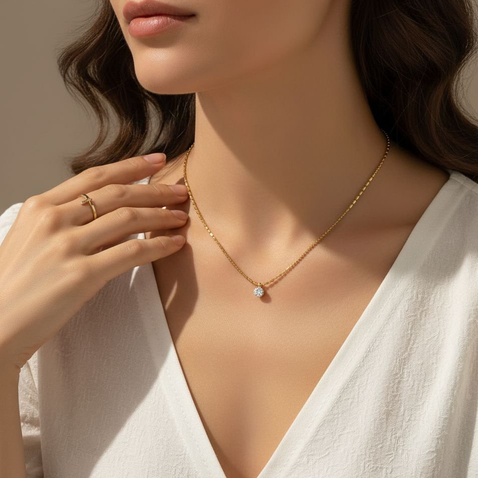 Ethereal Solitaire Pendant Necklace