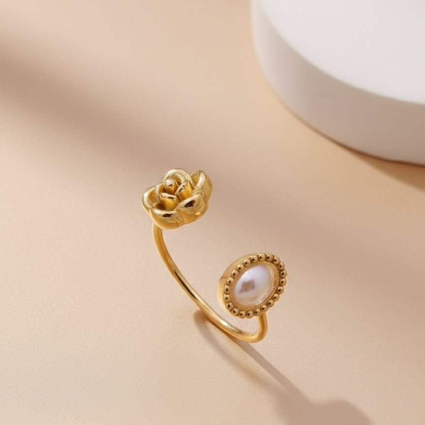 Gilded Bloom Statement Ring