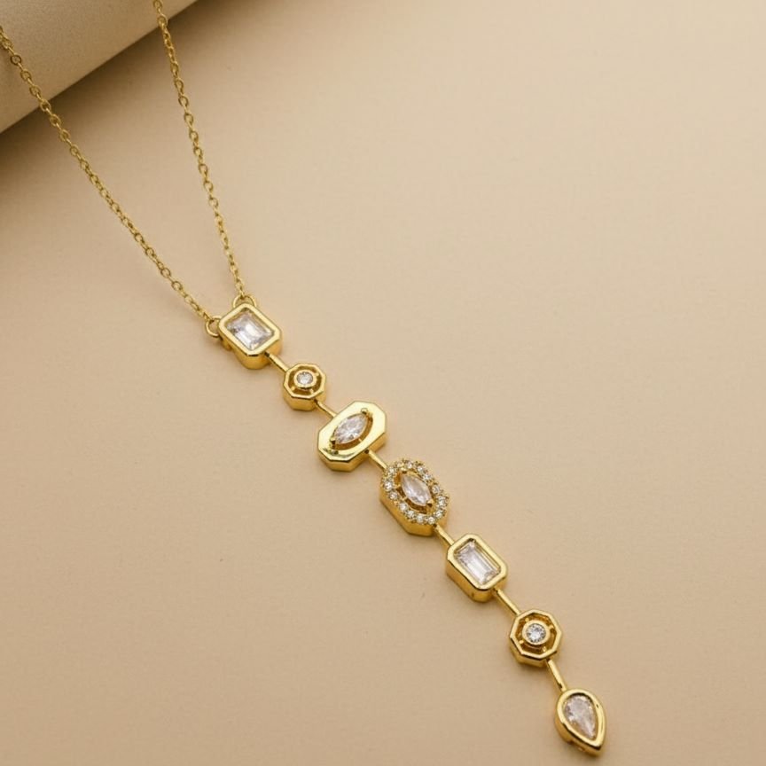 Geometric Cascade Pendant Necklace