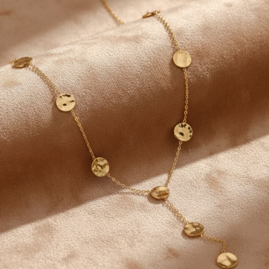 Gilded Eclipse Lariat Necklace