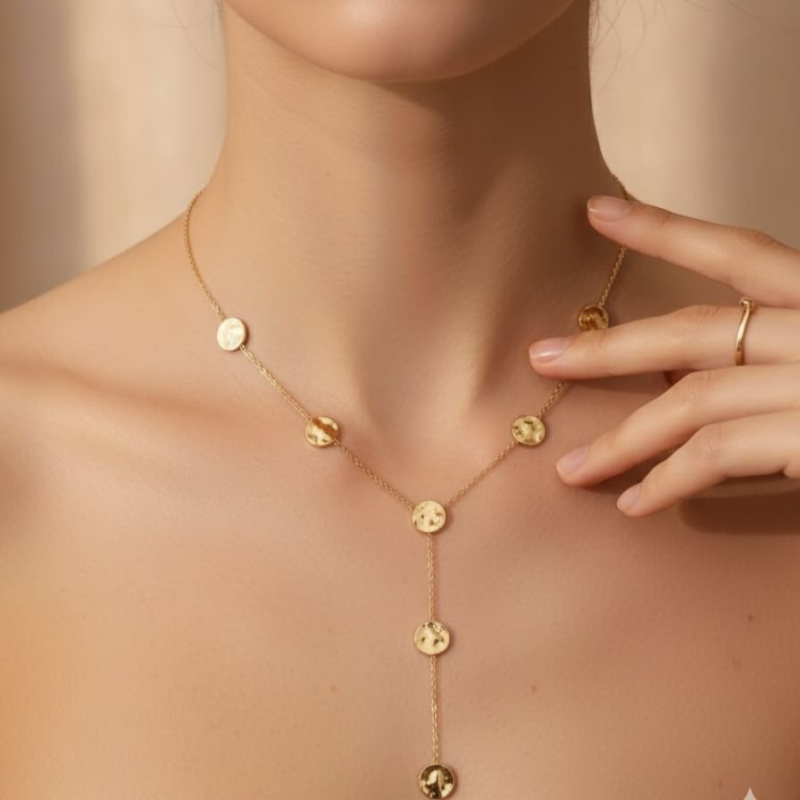 Gilded Eclipse Lariat Necklace2
