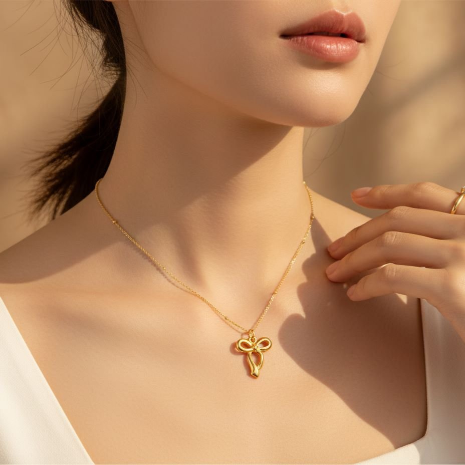 Gilded Knot Pendant Necklace