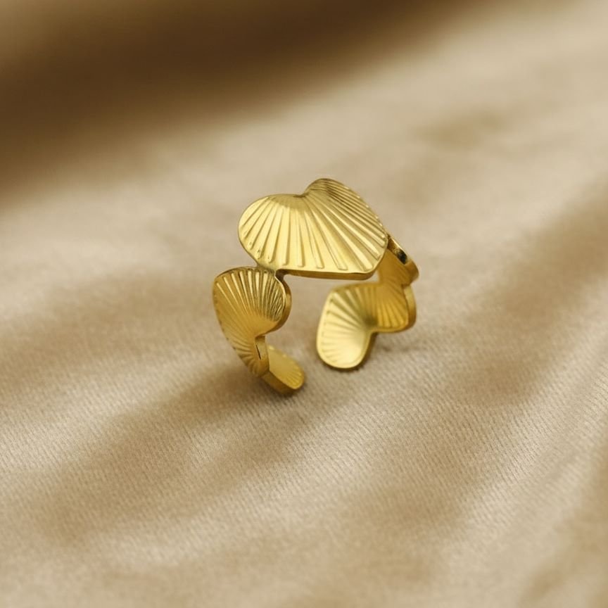 Gilded Scallop Statement Ring