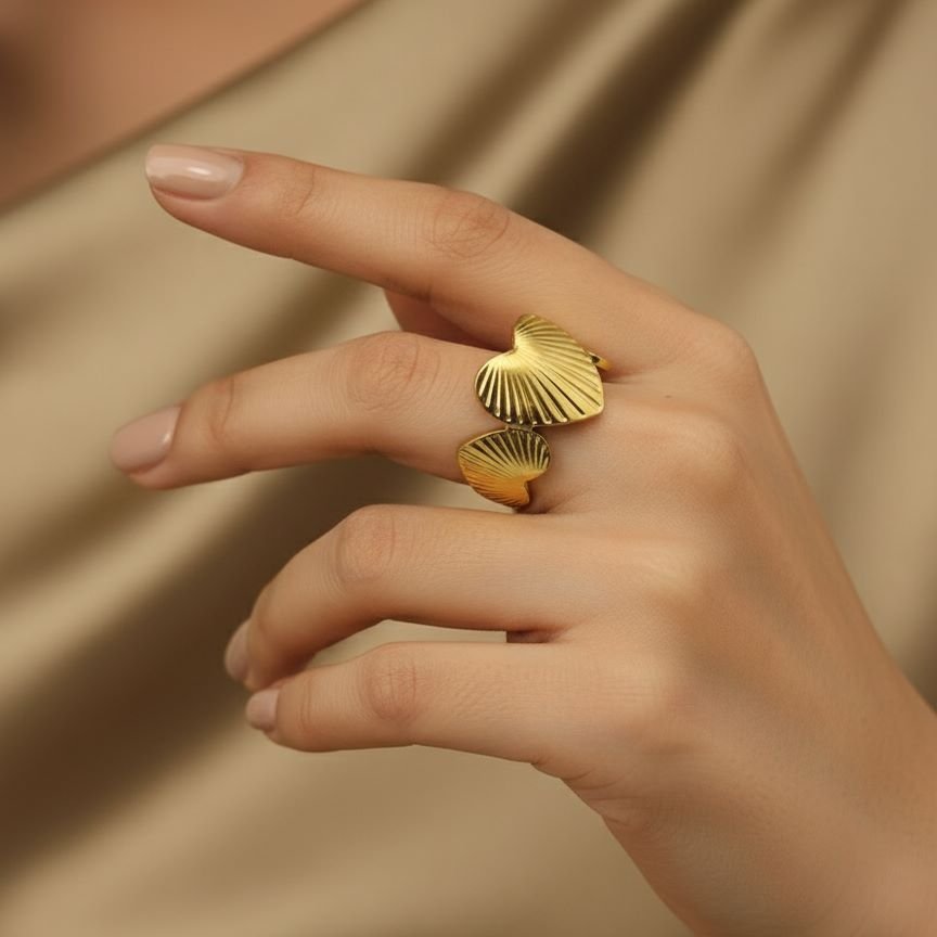 Gilded Scallop Statement Ring2