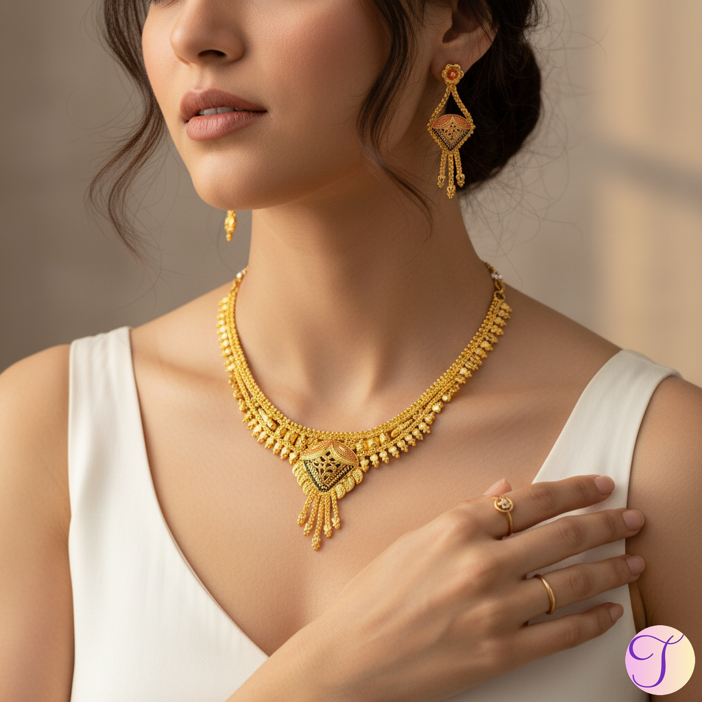 Golden Mirage Golden Necklace Set
