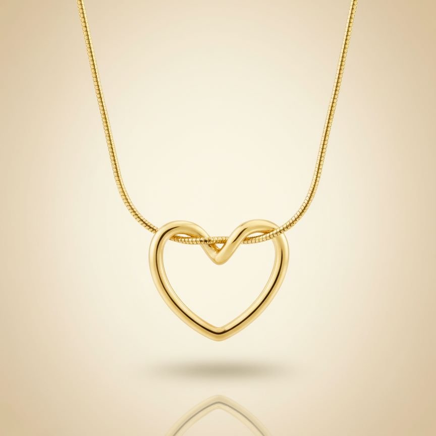 Sculpted Heart Pendant Necklace