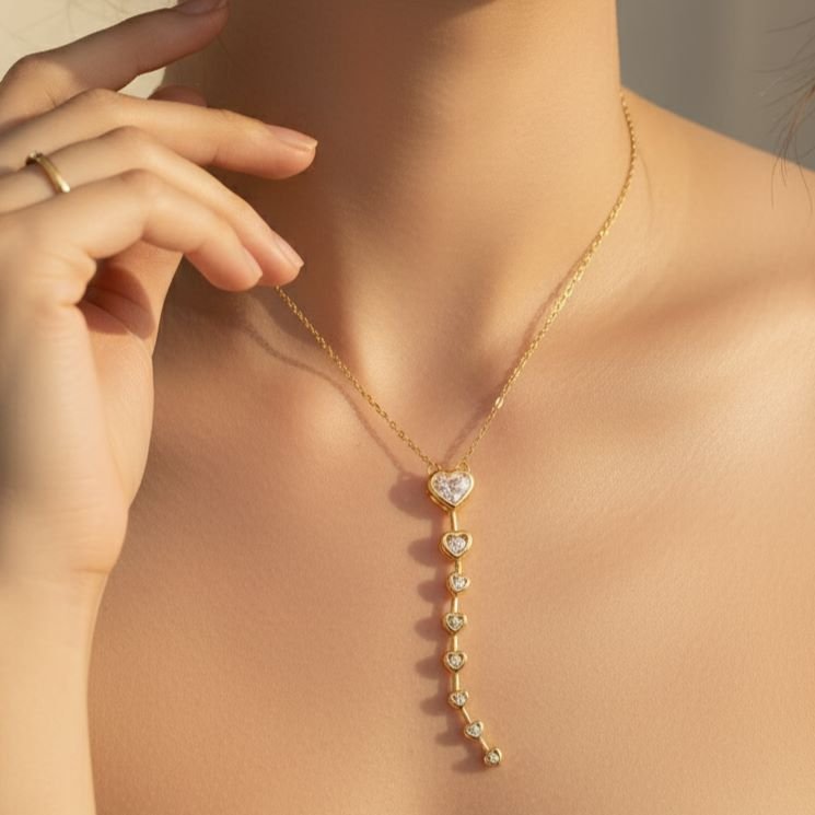 Heartfall Droplet Pendant Necklace