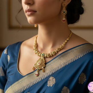 Heirloom Royale Rajwadi Golden Necklace Set