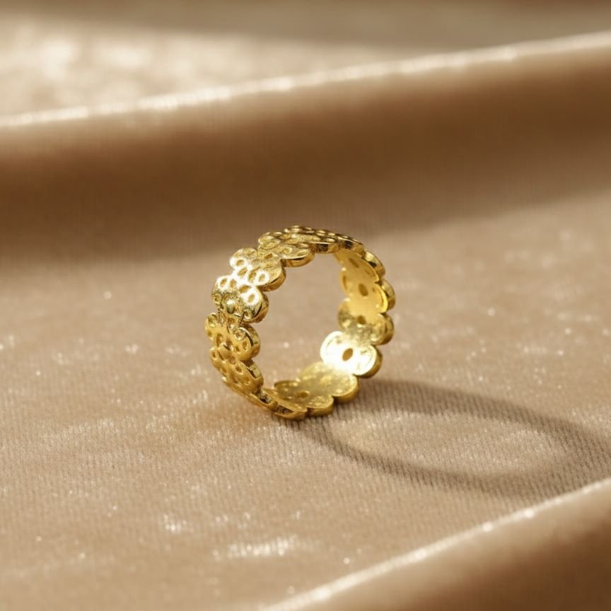 Petal Mesh Band Ring