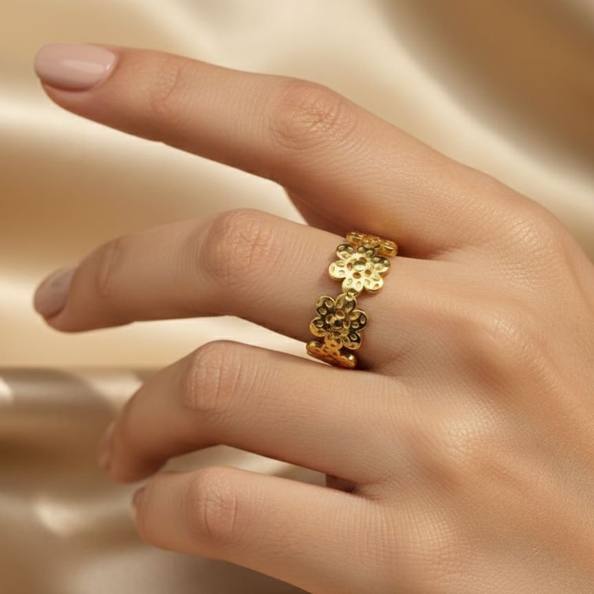 Petal Mesh Band Ring2