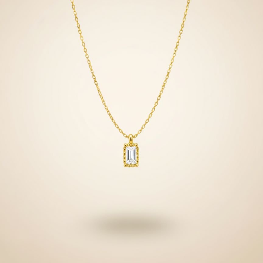 Radiant Halo Solitaire Necklace