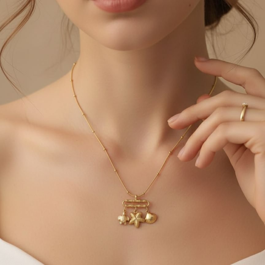Seascape Charm Pendant Necklace