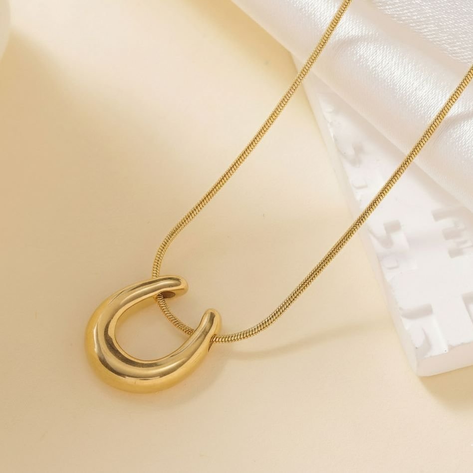 Lunar Cabochon Drop Necklace