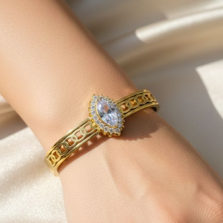 Regal Marquise Anti Tarnish Gold Crystal Bracelet 2