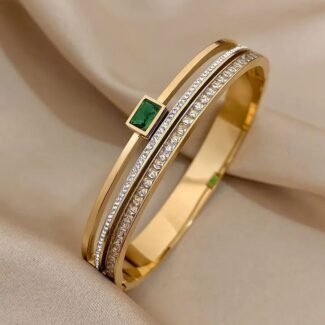 Emerald Aura Dual-Band Bracelet