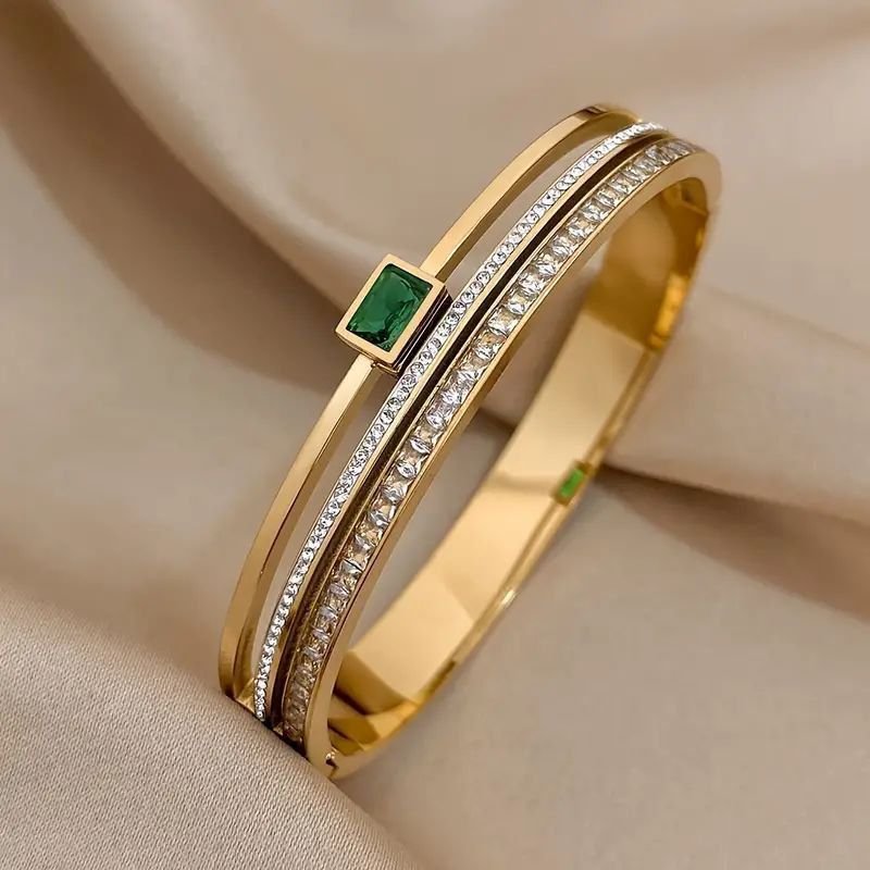 Emerald Aura Dual-Band Bracelet