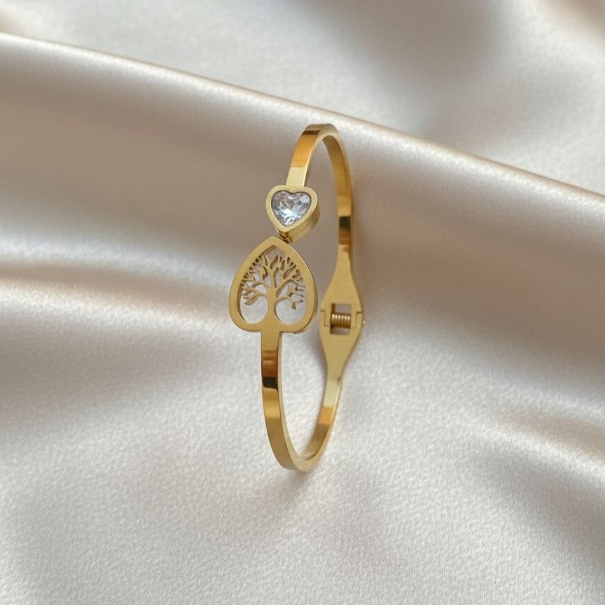 Serene Arbor Heart Anti-Tarnish Kada