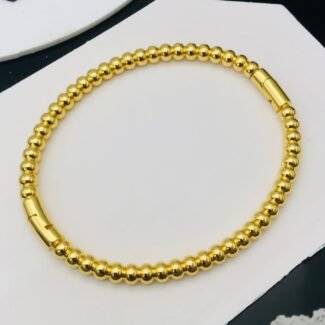 Gold Beaded Anti-Tarnish Kada