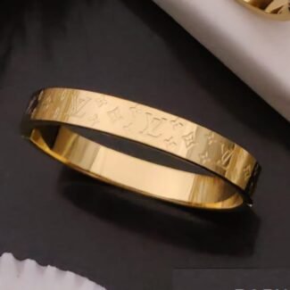 Gold-Tone Engraved Bangle