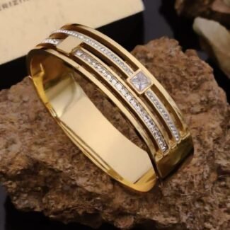 Geometric Gold Bangle